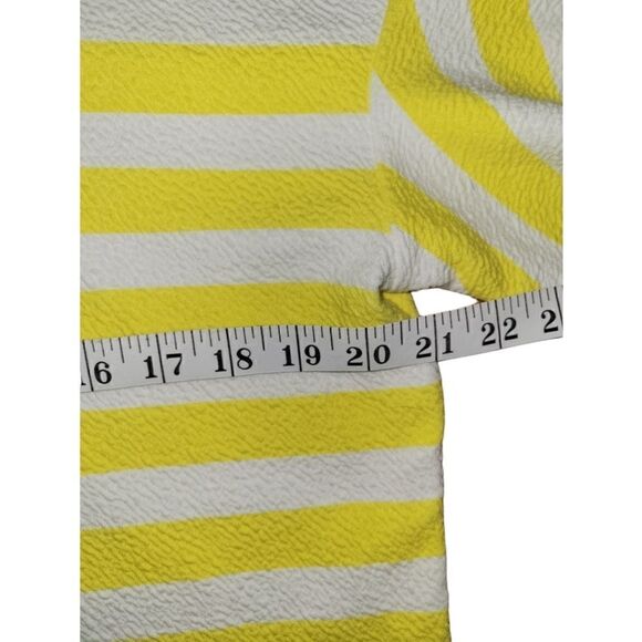 Anthropologie Postage Stamp Edie Butterfly Yellow White Stripe ShortSleeve Top L - Picture 6 of 9